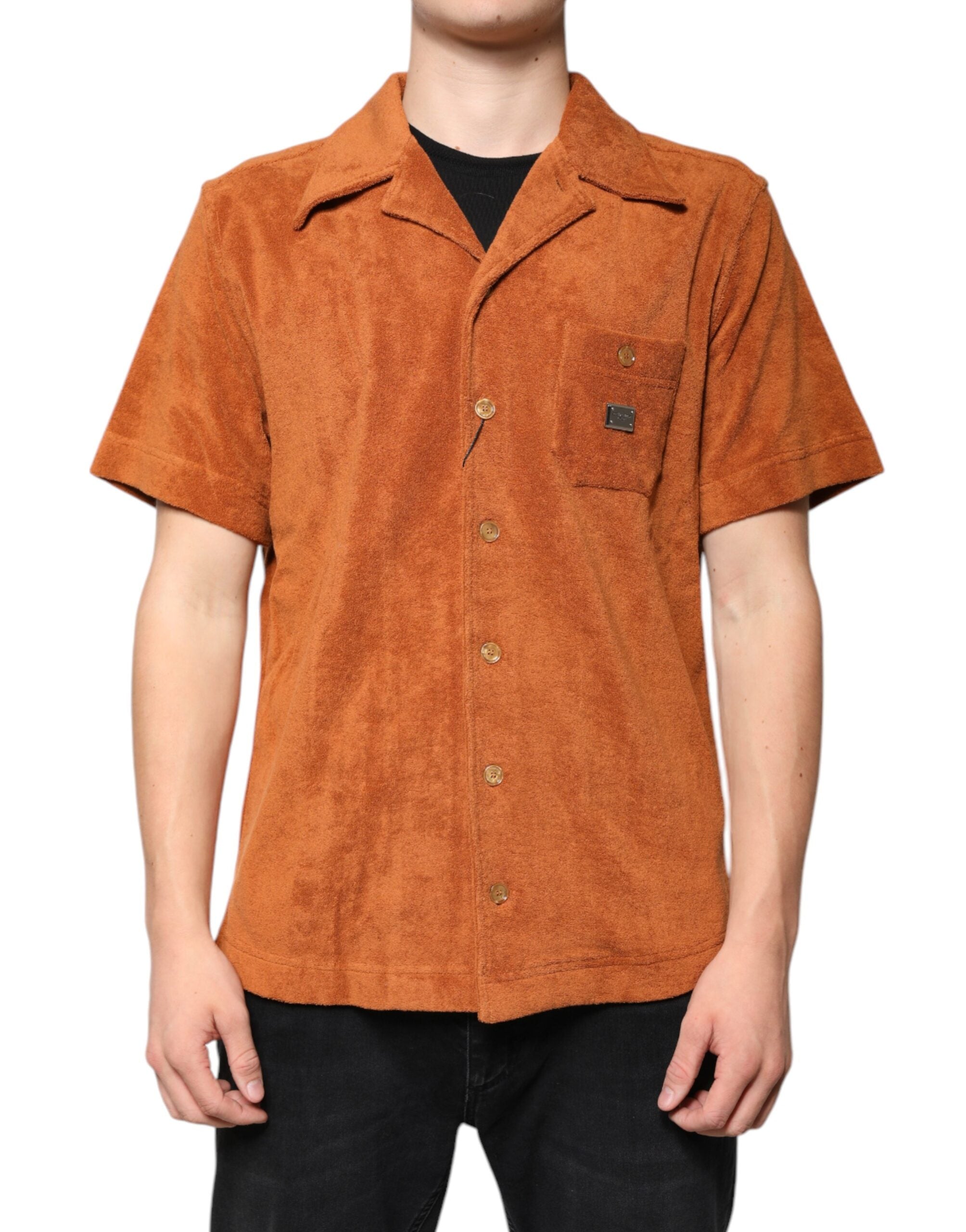 Dolce & Gabbana Hazel Cotton Velvet Button Down Collar Shirt